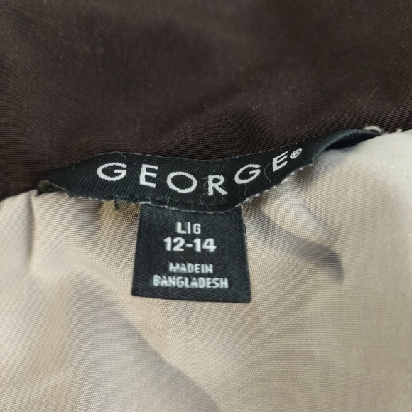 George Women's Jacket Full Zip Removable Hood Beige Color Size L Large 12-14 - Picture 9 of 10